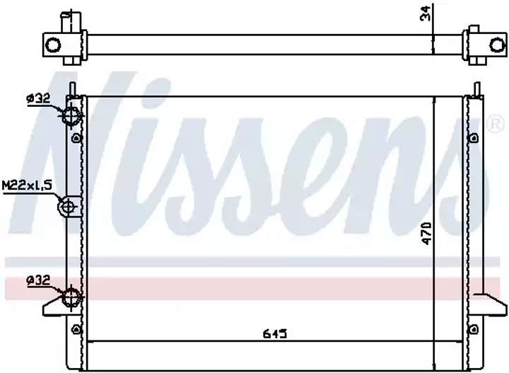 Радіатор охолодження двигуна FORD GALAXY, VW SHARAN, NISSENS (63992) - зображення 1