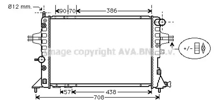 Радіатор охолодження двигуна VAUXHALL ASTRA, OPEL ASTRA, AVA COOLING (OLA2253) - зображення 1