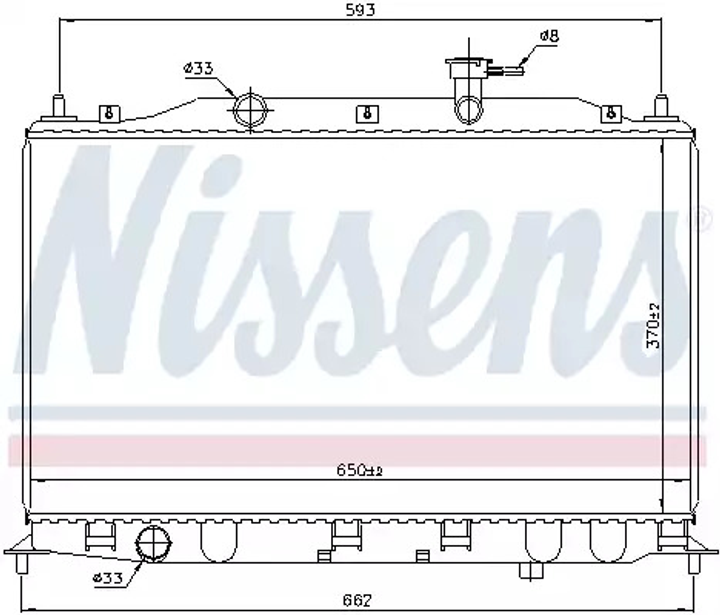 Радіатор охолодження двигуна HYUNDAI ACCENT, NISSENS (67509) - зображення 1