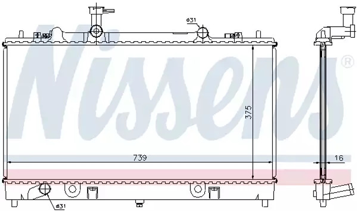Радіатор охолодження двигуна MAZDA 6, NISSENS (62466A) - зображення 1
