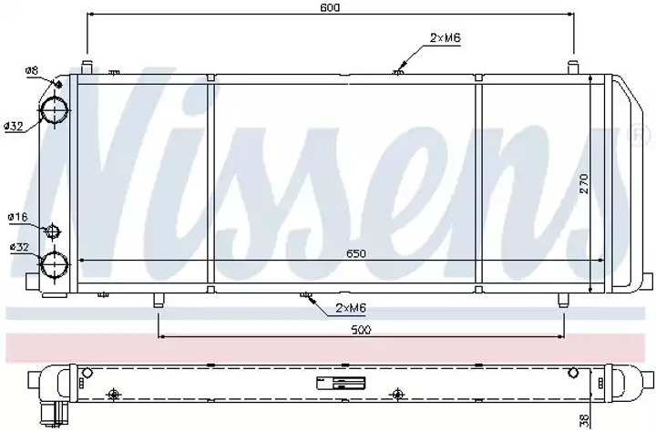 Радиатор охлаждения двигателя AUDI 100, NISSENS (604201) - изображение 1