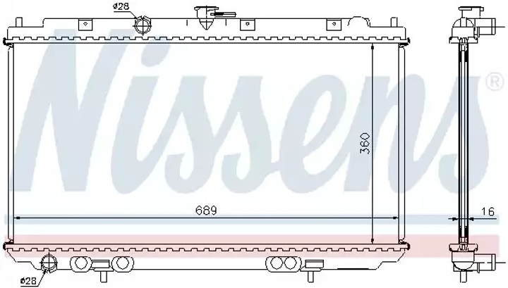 Радіатор охолодження двигуна NISSAN PRIMERA, NISSENS (67344A) - зображення 1