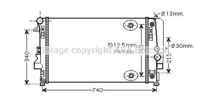 Радіатор охолодження двигуна MERCEDES-BENZ VITO, AVA COOLING (MSA2460) - зображення 1