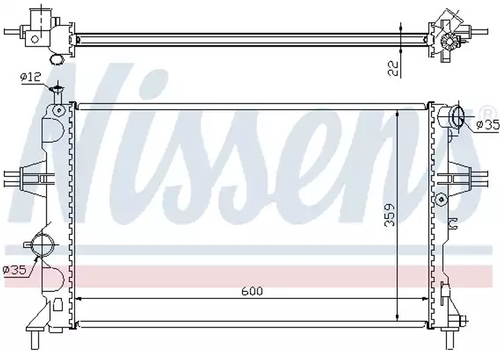 Радиатор охлаждения двигателя VAUXHALL ASTRA, OPEL ASTRA, NISSENS (630041) - изображение 1