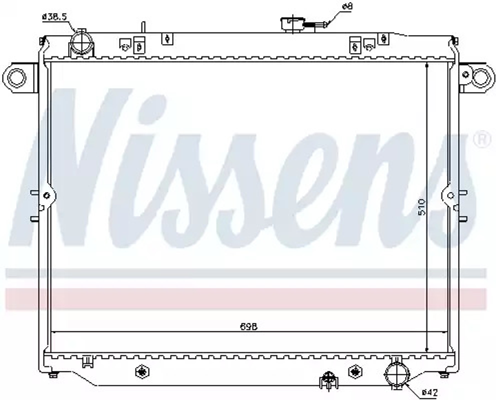 Радиатор охлаждения двигателя LEXUS LX, TOYOTA LAND CRUISER , NISSENS (64882) - изображение 1