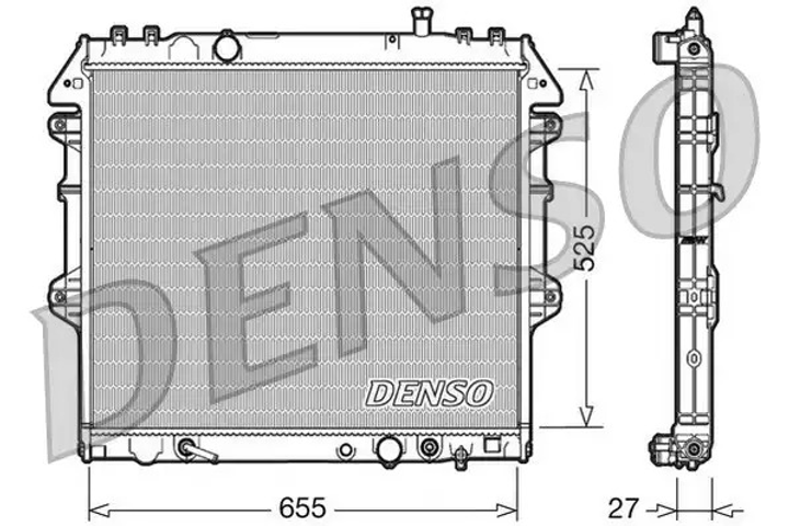 Радіатор охолодження двигуна TOYOTA HILUX, DENSO (DRM50045) - зображення 1