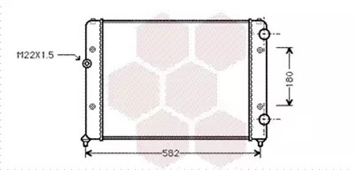 Радіатор охолодження двигуна VW PASSAT, Van Wezel (58002119) - зображення 1