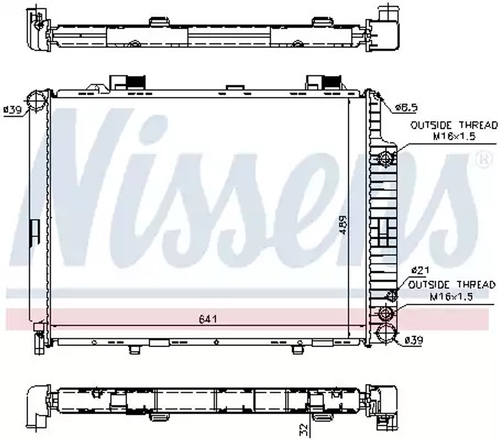 Радіатор охолодження двигуна MERCEDES-BENZ E-CLASS, NISSENS (62691A) - зображення 1