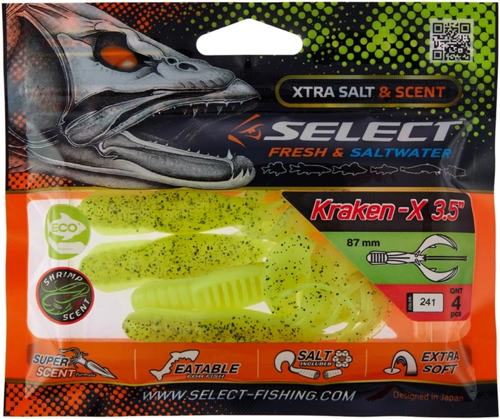 Силикон Select Kraken-X 3.5" 4 шт #241 (18707314) - изображение 2