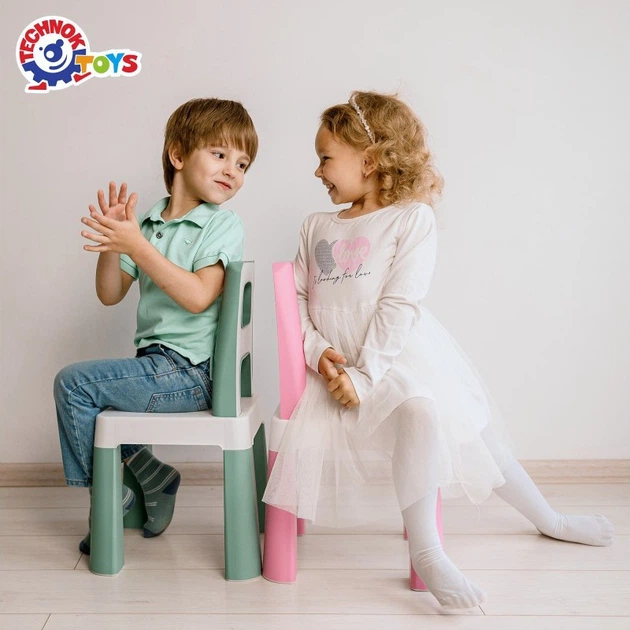 Дитячий стілець "Kids Chair" 0181TXK дитячий стільчик зі спинкою до 75 кг зелений - Фото 6 Дитячий стілець "Kids Chair" 0181TXK дитячий стільчик зі спинкою до 75 кг зелений - зображення 6