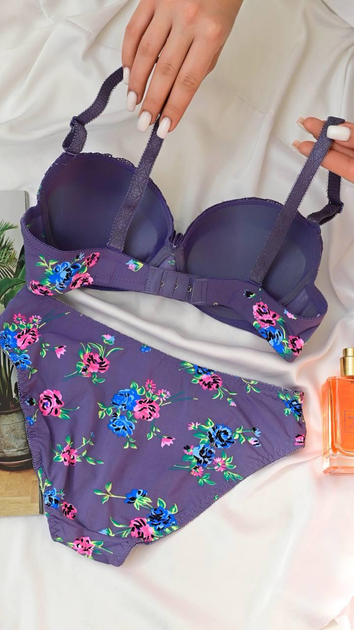 Комплект белья женский No Brand П887 сиреневый размер 85В - XL - изображение 2