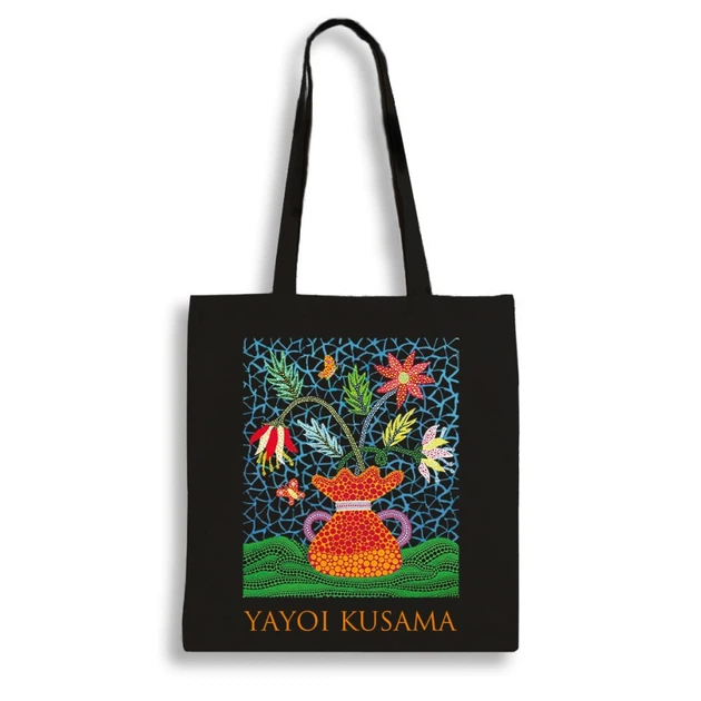 Екошопер BookOpt BK4084 YAYOI KUSAMA Квіти, чорний - зображення 2