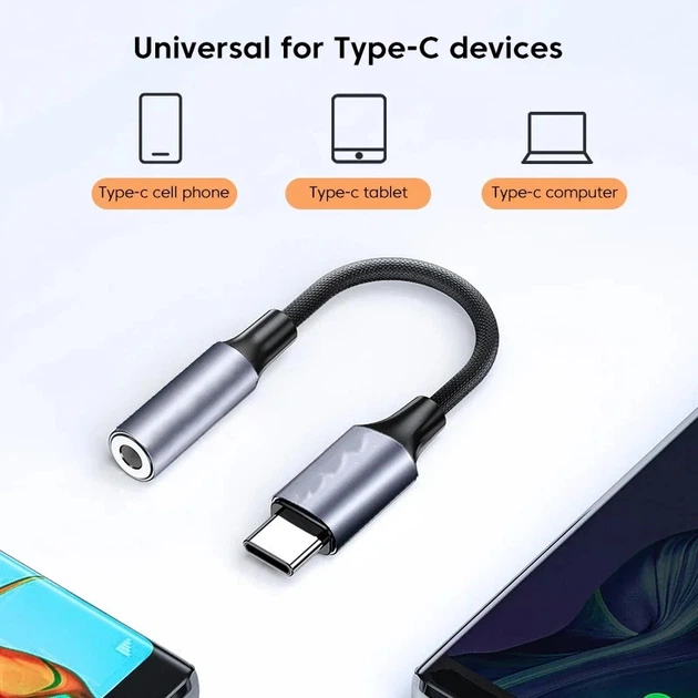 Кабель аукс Mini-jack 3.5 mm на Type-C переходник адаптер на USB-C