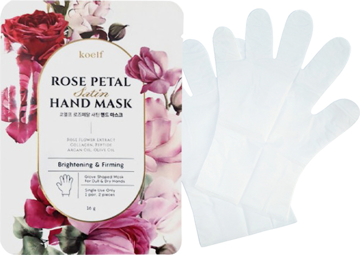 Укрепляющая маска-перчатки для рук Koelf Rose Petal Satin Hand Mask 16 г (8809508850733) 