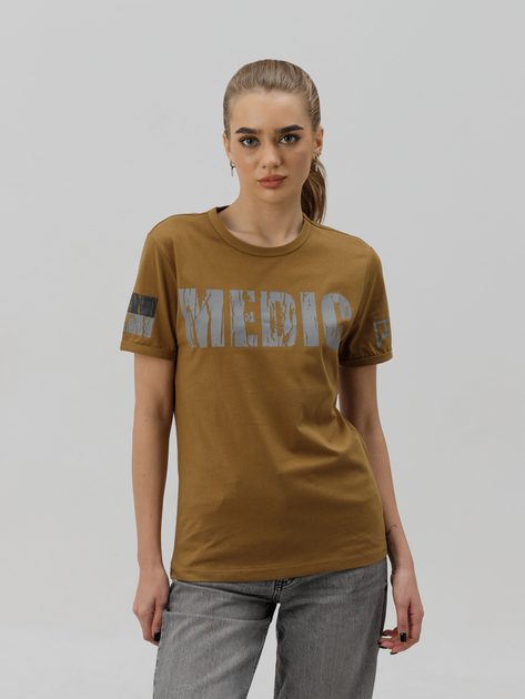Тактична футболка жіноча BEZET Medic 10125 S Койот (ROZ6501032326) - зображення 1