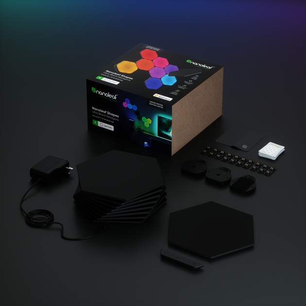 Розумна система освітлення Nanoleaf Shapes Ultra Black Hexagons Starter Kit, Apple Homekit - 9 шт. - Фото 8 Розумна система освітлення Nanoleaf Shapes Ultra Black Hexagons Starter Kit, Apple Homekit - 9 шт. - зображення 8