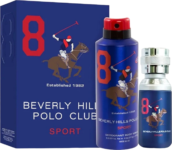 Набір для чоловіків Beverly Hills Polo Club Sport Eight Туалетна вода 100 мл + Дезодорант 175 мл (6291107166551) - зображення 1