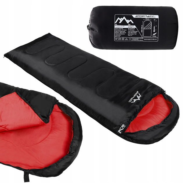 Śpiwór SportVida SV-CC0064 Right Black-Red (5903133419778) - obraz 3