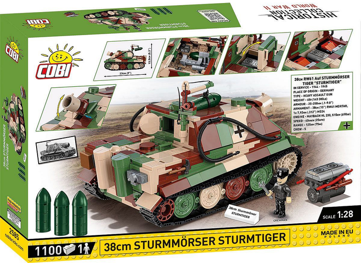 Klocki konstrukcyjne Cobi Historical Collection WWII Sturmmorser Sturmtiger 38 cm 1100 elementów (5902251025854) - obraz 1