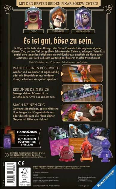 Додаток до настільної гри Ravensburger Disney Villainous: Bigger and Meaner (4005556273768) - зображення 3