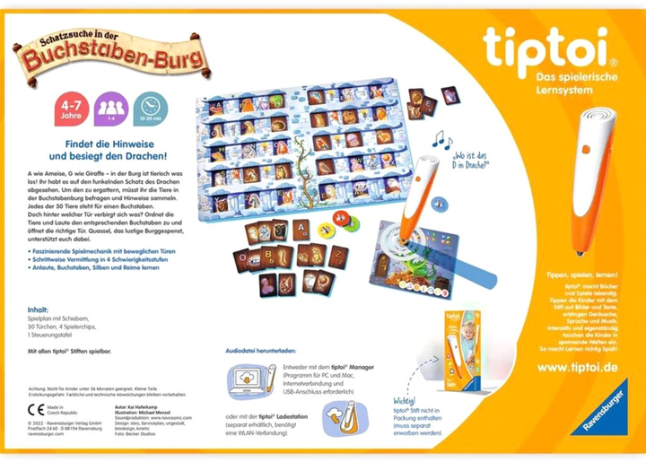 Настільна гра Ravensburger Tiptoi Treasure Hunt In The Alphabet Castle (4005556001248) - зображення 4