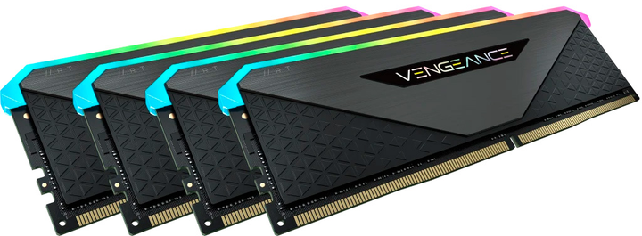 Оперативна пам'ять Corsair DDR4-3600 131072MB PC4-28800 (Kit of 4 x 32768) Vengeance RGB RT Black (CMN128GX4M4Z3600C18) - зображення 2