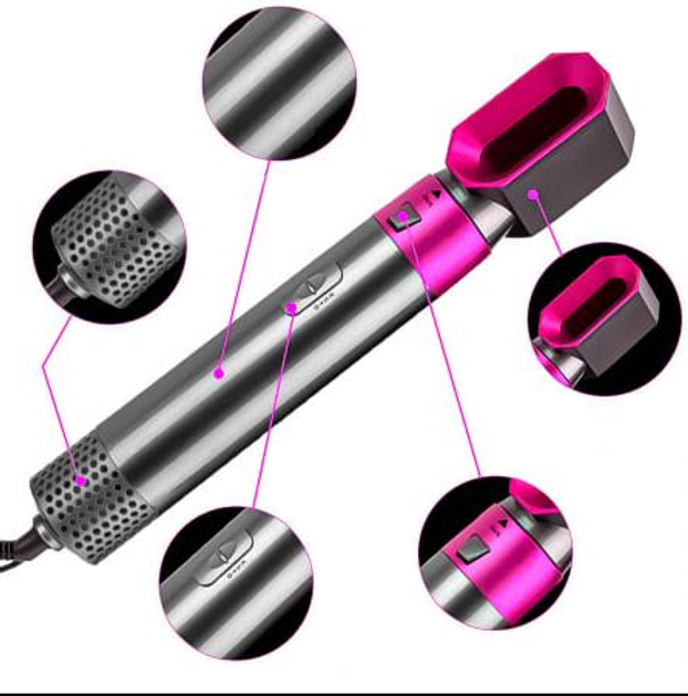 Стайлер випрамляч браш 5в1 Hot Air Styler для різних типів волосся з функціями надання об'єму випрямлення укладання - изображение 6