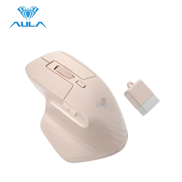 Миниатюрная мышь брелок AULA SC150 с беспроводным подключением, аккумулятором, 1600DPI, milk tea - изображение 2