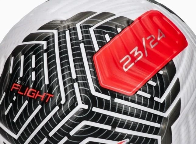 Мяч футбольный Nike Flight OMB FB2901-100 №5 Бело-черный с красным - изображение 3