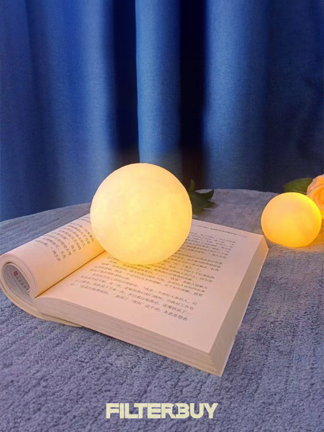 Светильник мини ночник на батарейках Magic 3D Moon Lamp Warm White - изображение 2