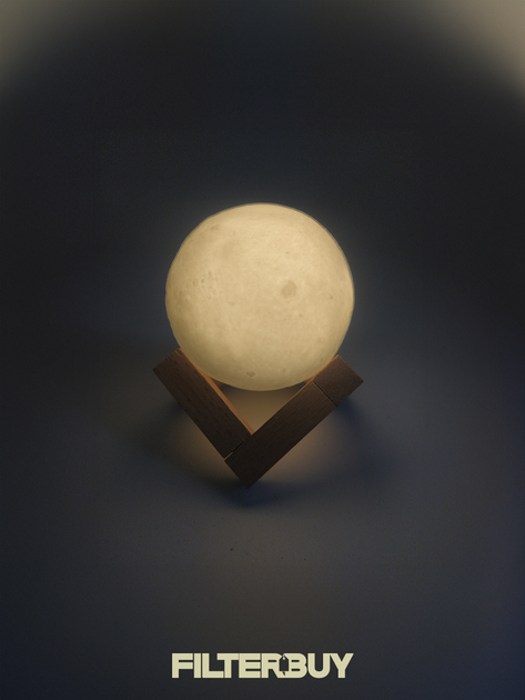 Светильник мини ночник на батарейках Magic 3D Moon Lamp Warm White - изображение 3