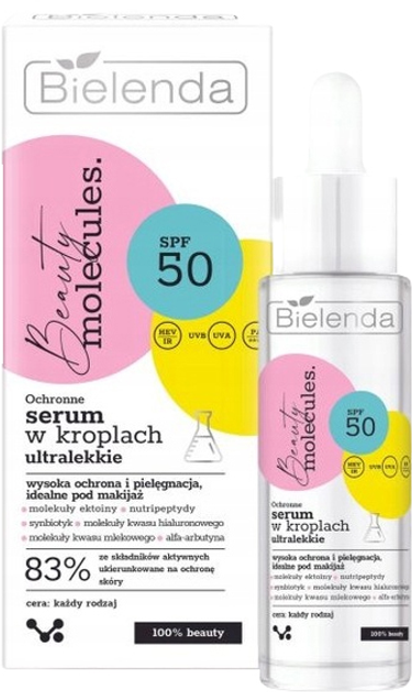 Сироватка для обличчя Bielenda Beauty Molecules захисна ультралегка в краплях SPF 50 30 мл (5902169051358) - зображення 1