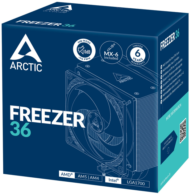 Кулер Arctic Freezer 36 Silver (ACFRE00121A) - зображення 6
