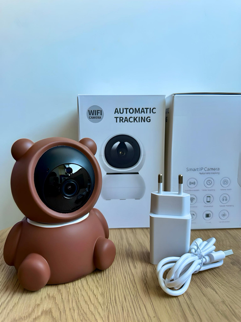 Поворотна Wi-Fi відеоняня Bear №2 iP 355 градусів 1920х1080 brown - изображение 3