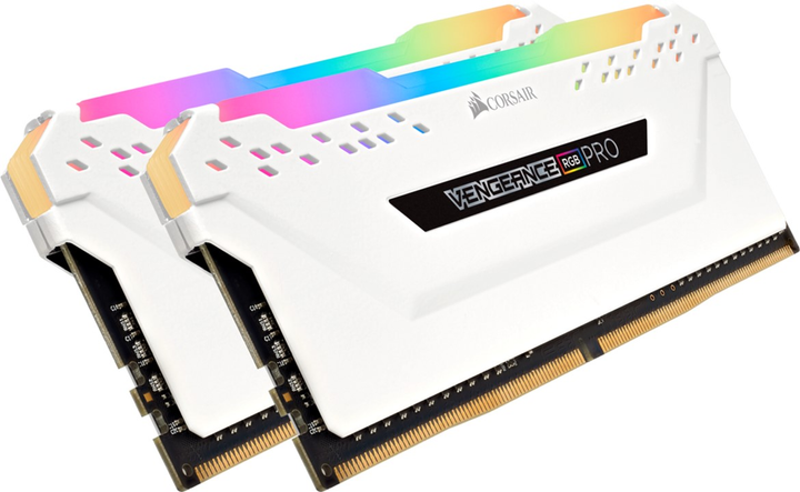 Pamięć Corsair DDR4-3000 16384MB PC4-24000 (Kit of 2x8192) Vengeance RGB Pro White (CMW16GX4M2C3000C15W) - obraz 2