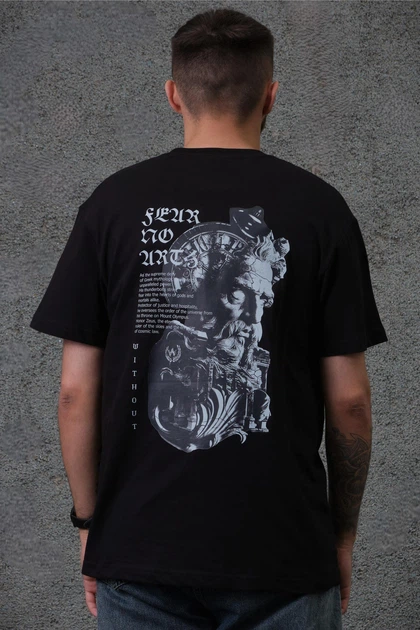 Чоловіча Оверсайз Футболка З Принтом Without Greek 2XL/3XL Black - Фото 3 Чоловіча Оверсайз Футболка З Принтом Without Greek 2XL/3XL Black - изображение 3