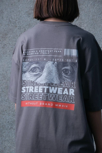 Жіноча Оверсайз Футболка З Принтом Without Streetwear S/M Dark Gray - Фото 5 Жіноча Оверсайз Футболка З Принтом Without Streetwear S/M Dark Gray - изображение 5