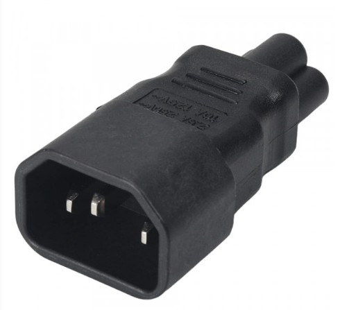 Перехідник живлення для ноутбука WA-0004 IEC320 C14 to C5 Black - Фото 1 Перехідник живлення для ноутбука WA-0004 IEC320 C14 to C5 Black - зображення 1