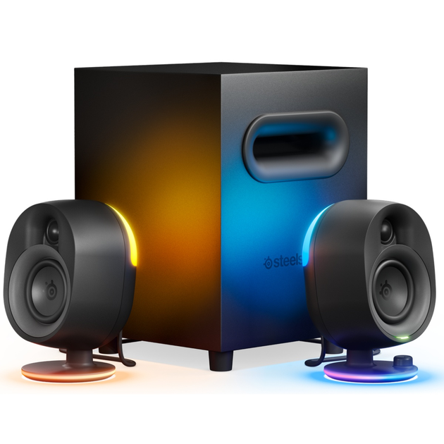 Комп'ютерні колонки SteelSeries Arena 7 2.1 Bluetooth 4.2 USB RGB MDF Black (61543) - зображення 1