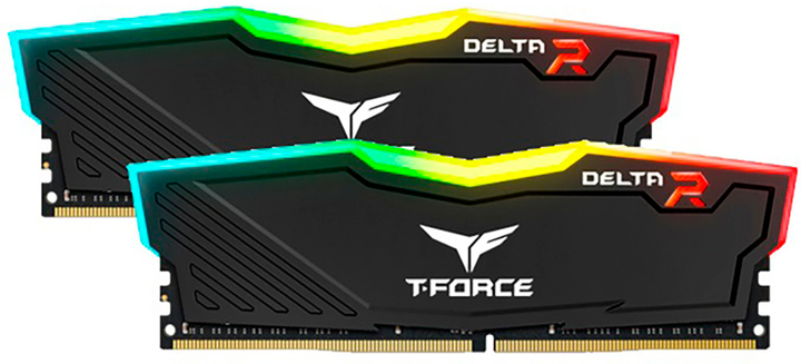 Оперативна пам'ять Team Group Delta RGB DIMM DDR4-3200 16384MB Dual Kit PC4-25600 Black (TF3D416G3200HC16FDC01) - зображення 1