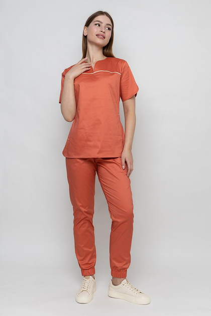 Костюм медицинский СпецМед Батерфляй-стрейч с джоггерами 46 Терракот ...