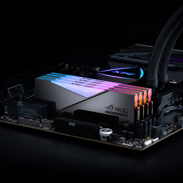 Pamięć ADATA DDR5-6600 32768MB PC5-52800 (Kit of 2x16384) Lancer RGB ROG CERTIFIED Silver (AX5U6600C3216G-DCLARROG) - obraz 5