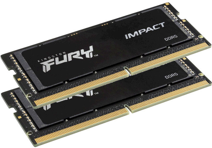 RAM Kingston Fury SODIMM DDR5-6000 32768MB PC5-48000 (Kit of 2x16384MB) Impact Black (KF560S38IBK2-32) - obraz 2