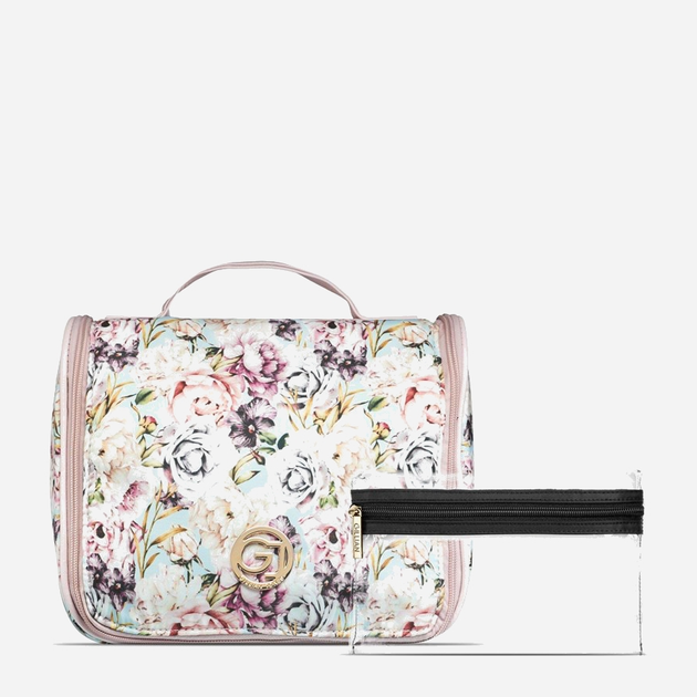 Zestaw kosmetyczek Gillian Jones Organizer Cosmetic Bag Hangup Function Rose Flowerprint Wielokolorowa (5713982009705) - obraz 1