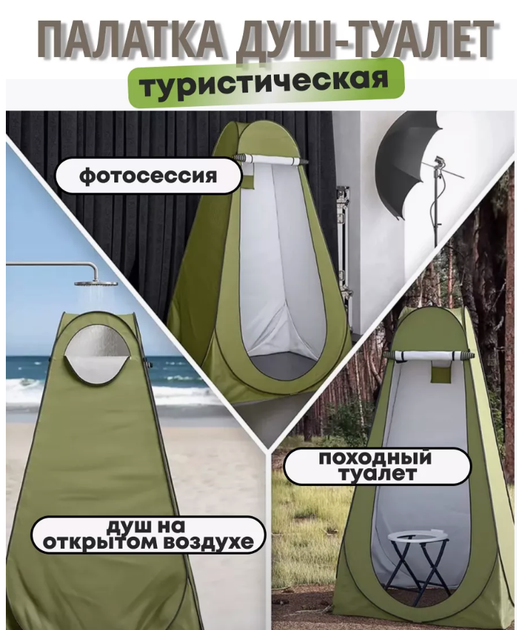 Палатка намет душ-туалет Сamping-1 120х120х190 - изображение 2