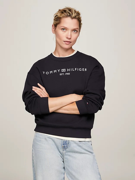 Bluza damska bez kaptura Tommy Hilfiger WW0WW39791-DW5 XS Czarna (8720646212057) - obraz 1