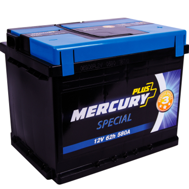 Аккумулятор автомобильный MERCURY battery SPECIAL Plus 62Ah (P47298) - изображение 1