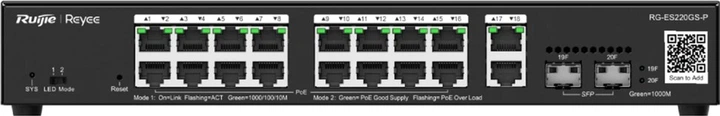 20-portowy przełącznik Gigabit POE Ruijie Reyee RG-ES220GS-P - obraz 2