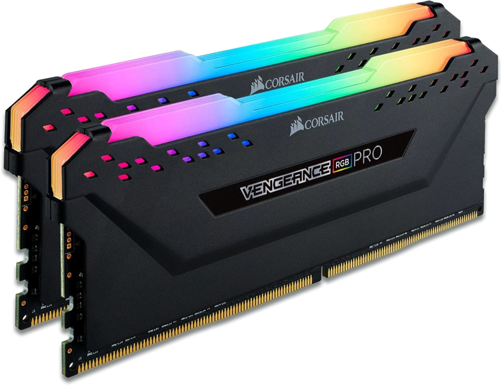 Оперативна пам'ять Corsair DDR4-2666 32768MB PC4-21300 (Kit of 2x16384) Vengeance RGB Pro Black (CMW32GX4M2A2666C16) - зображення 3