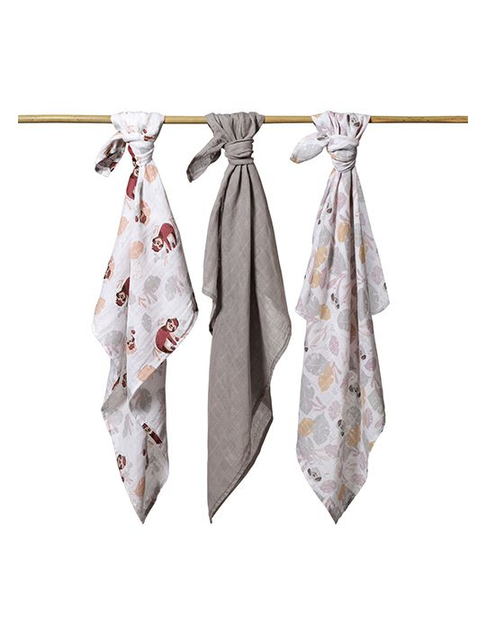 Пелюшки муслинові бавовняні (70х70 см) 3 шт. (Сірий) "BabyOno" 348/10 5901435415764 - зображення 3